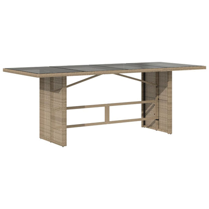 vidaXL Garden Table | Beige | PE rattan | 190 cm long, 80 cm wide, 75 cm high