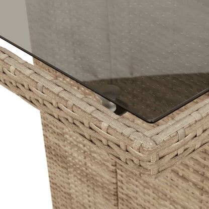 vidaXL Garden Table | Beige | PE rattan | 190 cm long, 80 cm wide, 75 cm high
