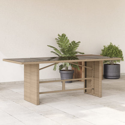 vidaXL Garden Table | Beige | PE rattan | 190 cm long, 80 cm wide, 75 cm high