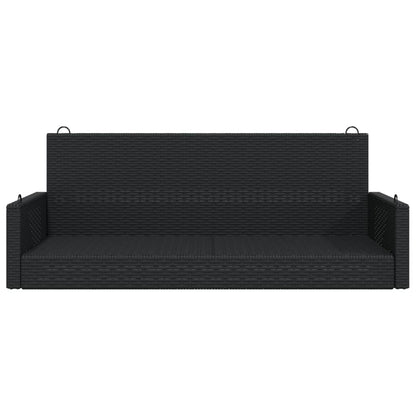 vidaXL Swing Bench Black 119x56x48 cm Poly Rattan