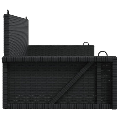 vidaXL Swing Bench Black 119x56x48 cm Poly Rattan
