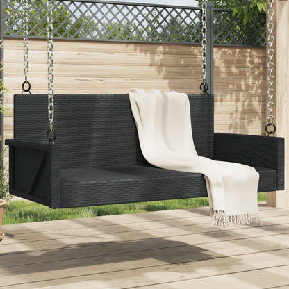 vidaXL Swing Bench Black 119x56x48 cm Poly Rattan