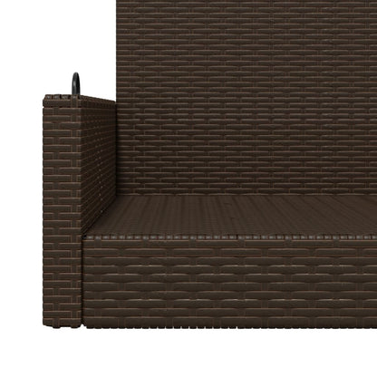 vidaXL Swing Bench Brown 119x56x48 cm Poly Rattan