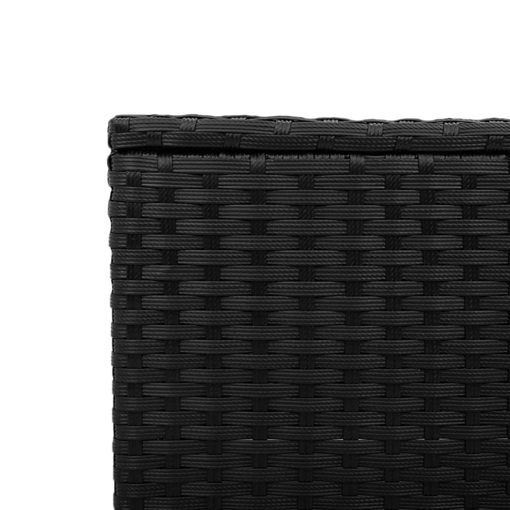 vidaXL Garden Table | Black | PE Rattan, Powder-Coated Steel, Tempered Glass