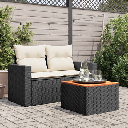 vidaXL Garden Table | Black and Brown | PE Rattan | Compact | Durable