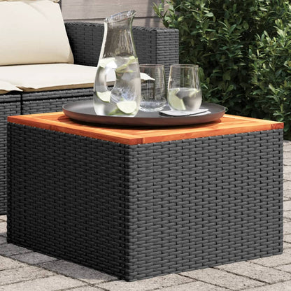 vidaXL Garden Table | Black and Brown | PE Rattan | Compact | Durable
