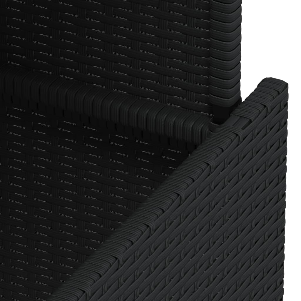 vidaXL Garden Table Black 100x55x73 cm Poly Rattan and Acacia Wood