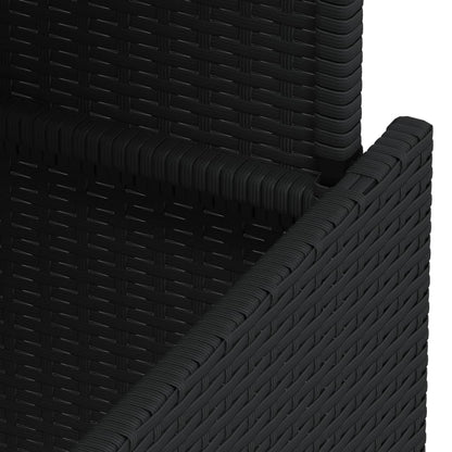 vidaXL Garden Table Black 100x55x73 cm Poly Rattan and Acacia Wood