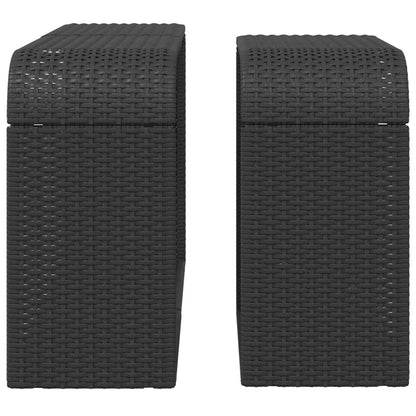 vidaXL Storage Shelf | Black | PE rattan, powder-coated steel | 112 x 27 x 55 cm