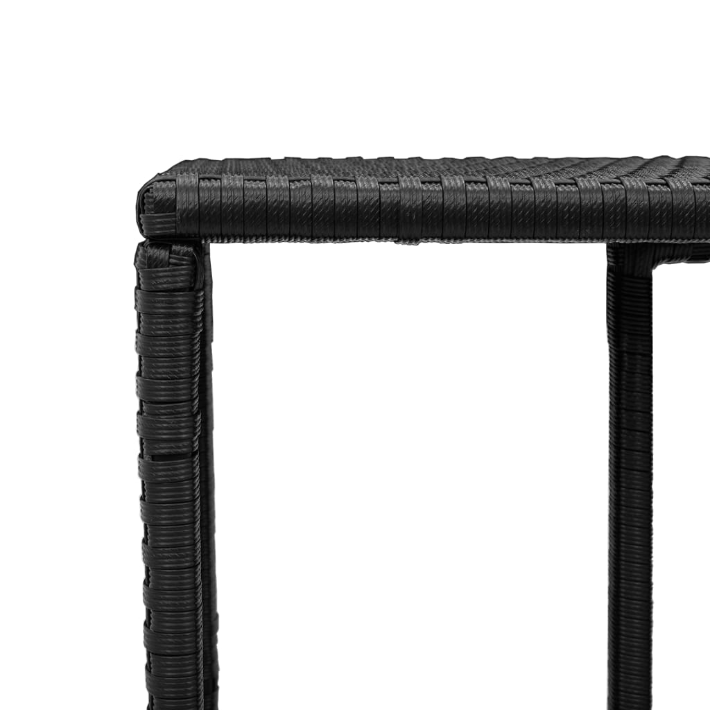 vidaXL Storage Shelf | Black | PE rattan, powder-coated steel | 112 x 27 x 55 cm