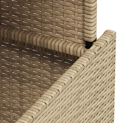 vidaXL Garden Table with Glass Top Beige 100x55x73 cm Poly Rattan