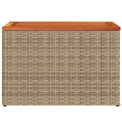 vidaXL Garden Side Tables 2pcs Beige 55x34x37cm Poly Rattan Solid Wood