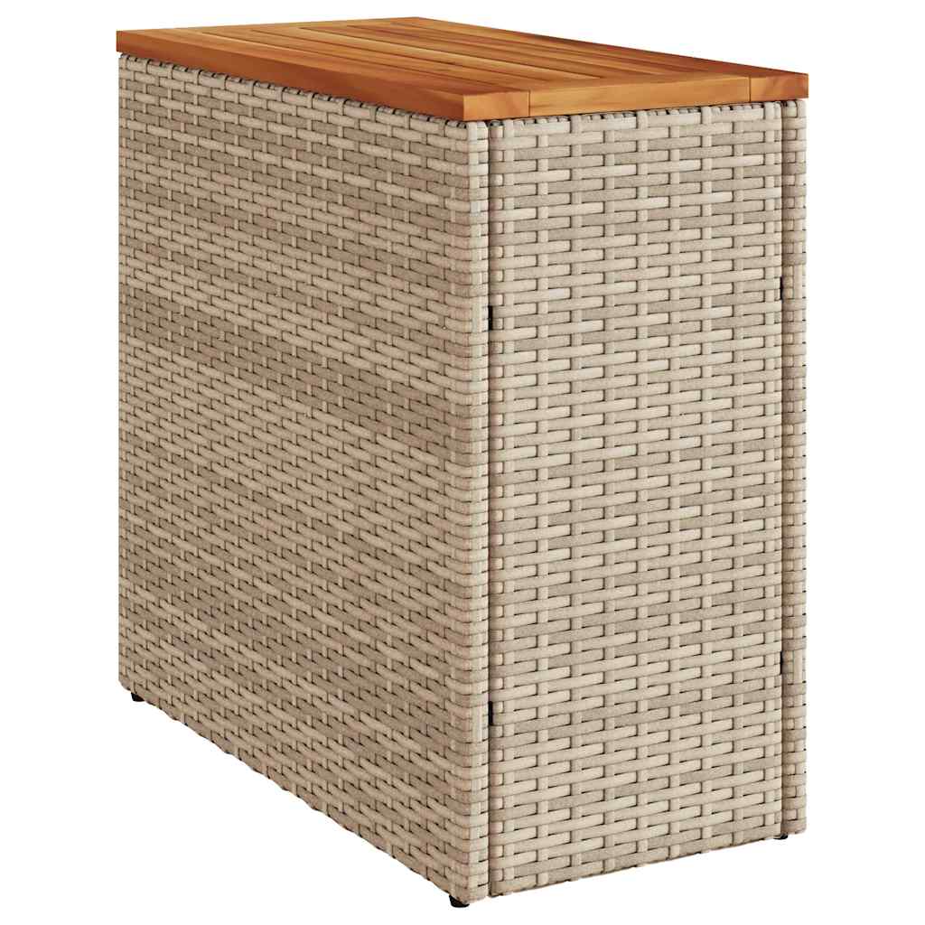 vidaXL Garden Side Table with Wooden Top Beige 58x27.5x55 cm