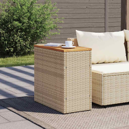 vidaXL Garden Side Table with Wooden Top Beige 58x27.5x55 cm