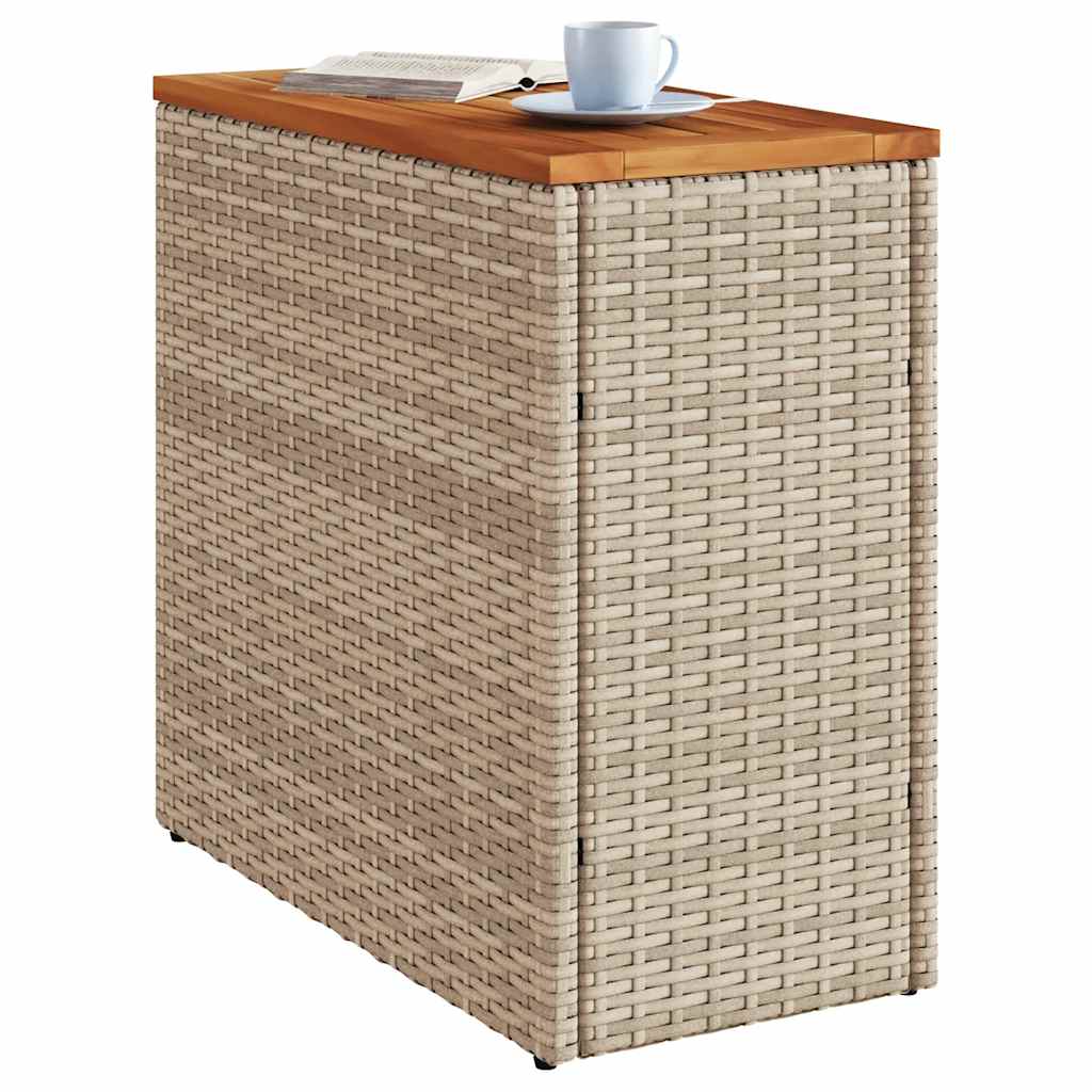 vidaXL Garden Side Table with Wooden Top Beige 58x27.5x55 cm
