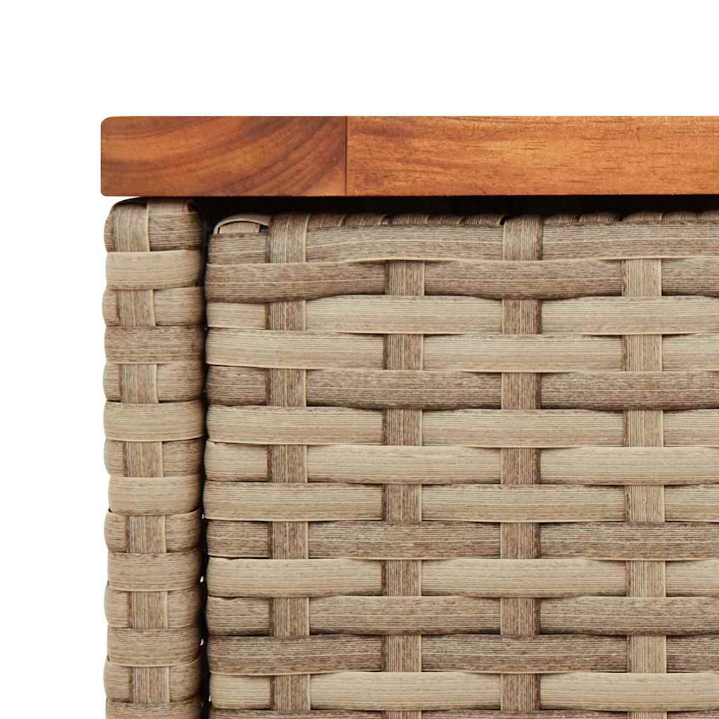 vidaXL Garden Side Table with Wooden Top Beige 58x27.5x55 cm