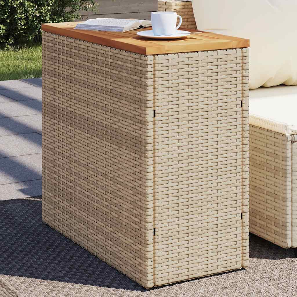 vidaXL Garden Side Table with Wooden Top Beige 58x27.5x55 cm