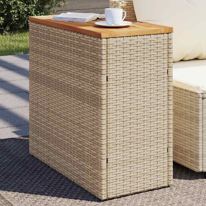 vidaXL Garden Side Table with Wooden Top Beige 58x27.5x55 cm