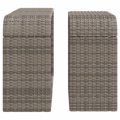 vidaXL Storage Shelves 2 pcs Grey Poly Rattan
