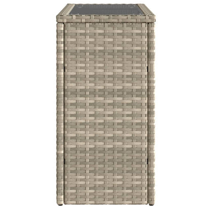 vidaXL Garden Side Table with Glass Top Light Grey 58x27.5x55 cm