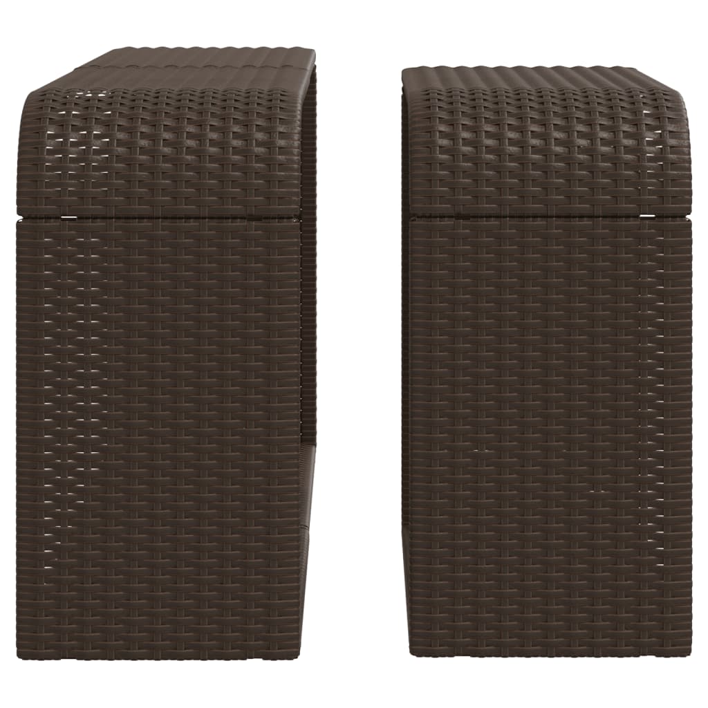 vidaXL Storage Shelves 2 pcs Brown Poly Rattan
