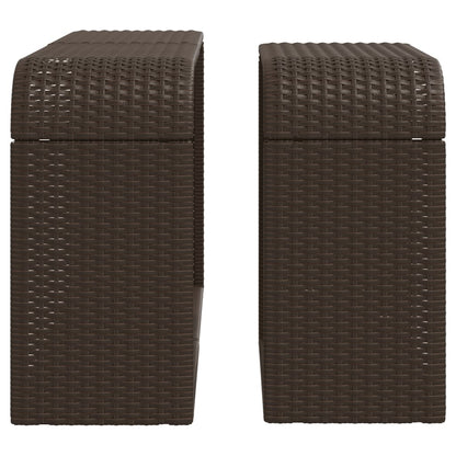vidaXL Storage Shelves 2 pcs Brown Poly Rattan
