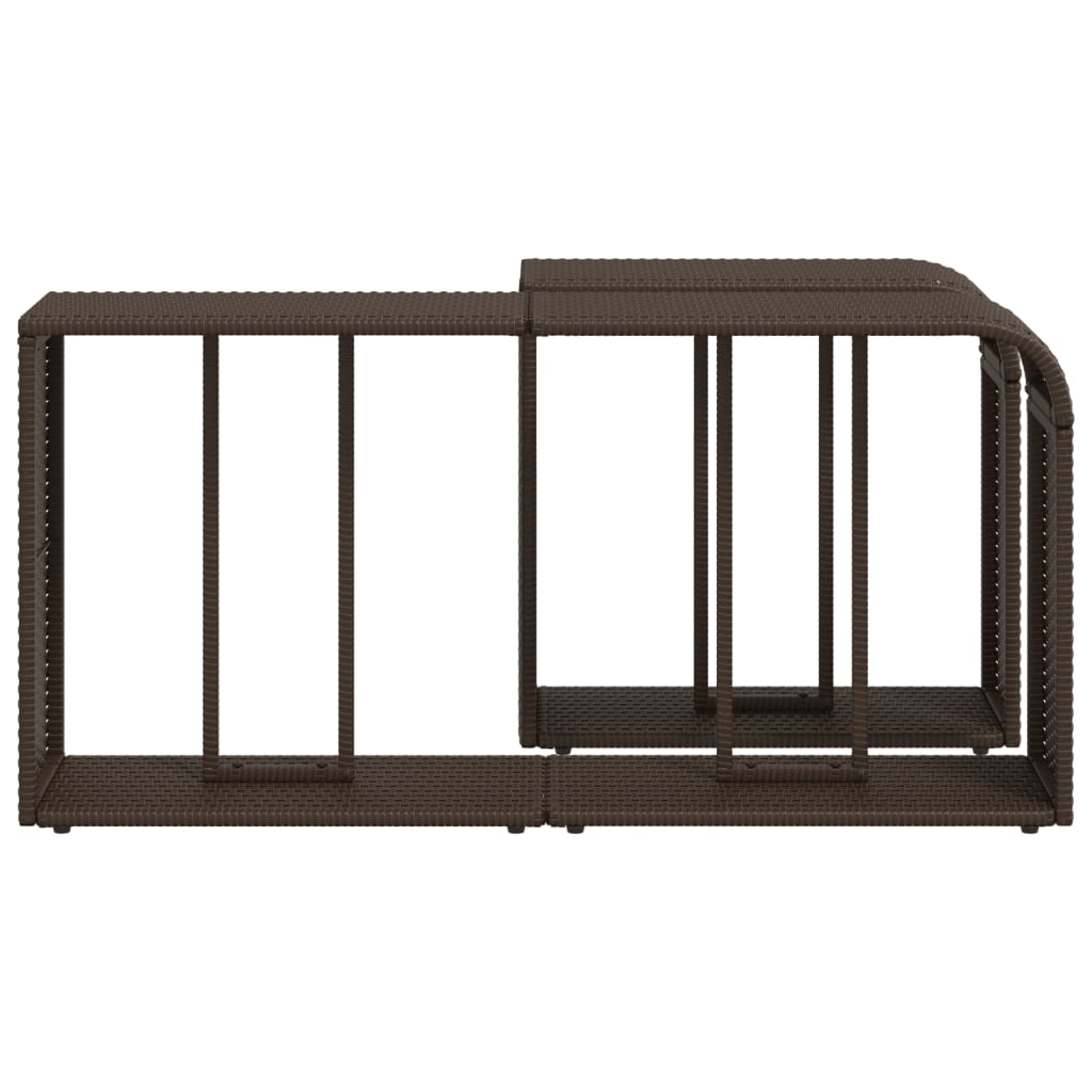 vidaXL Storage Shelves 2 pcs Brown Poly Rattan