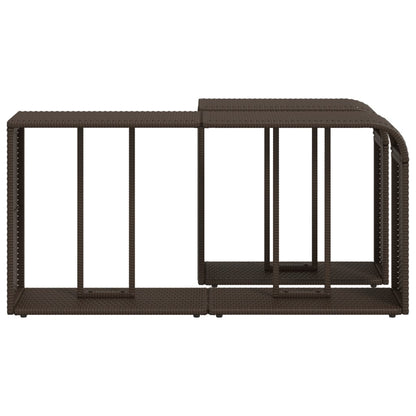 vidaXL Storage Shelves 2 pcs Brown Poly Rattan