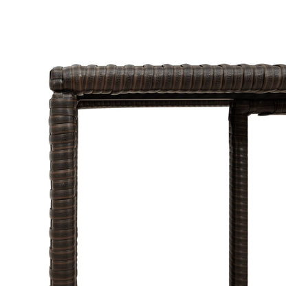 vidaXL Storage Shelves 2 pcs Brown Poly Rattan