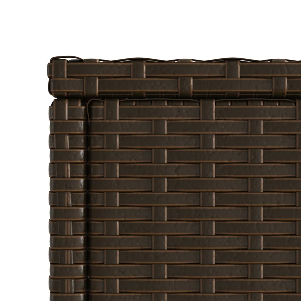 vidaXL Garden Side Table with Glass Top Brown 58x27.5x55cm Poly Rattan