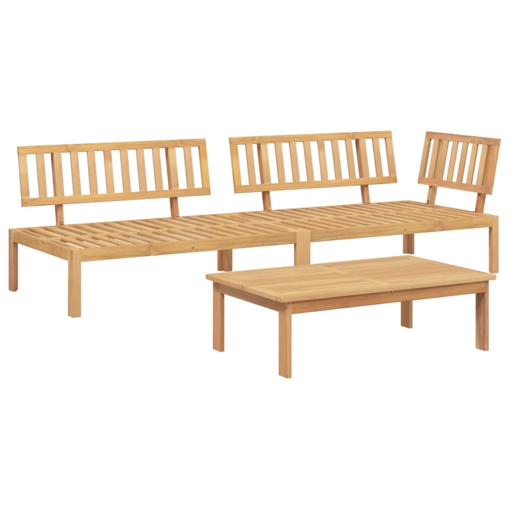 vidaXL Pallet Sofa Set | Brown | Solid Acacia Wood | Large | Modular