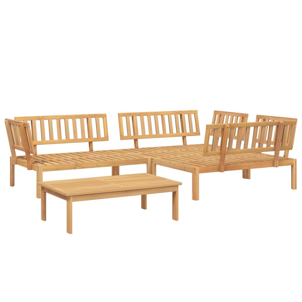 vidaXL Pallet Sofa Set | Natural Wood | Solid acacia wood | Standard | Modular