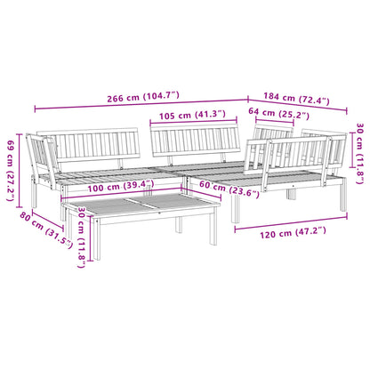 vidaXL Pallet Sofa Set | Natural Wood | Solid acacia wood | Standard | Modular