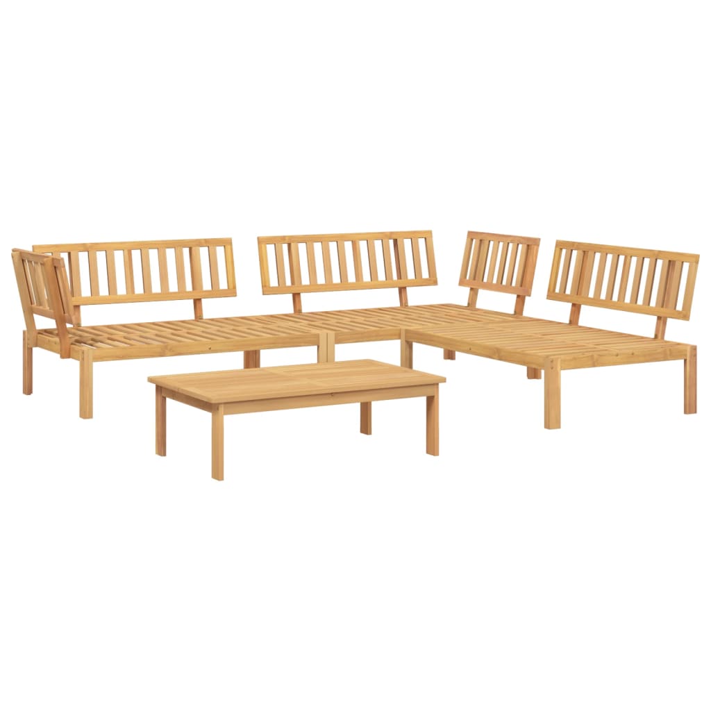 vidaXL Pallet Sofa Set | Natural acacia wood | Solid acacia wood | Large