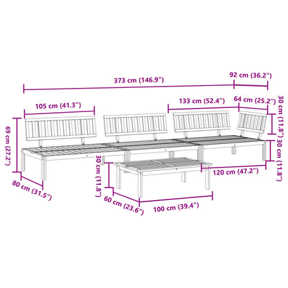 vidaXL 4 Piece Garden Pallet Sofa Set Solid Wood Acacia