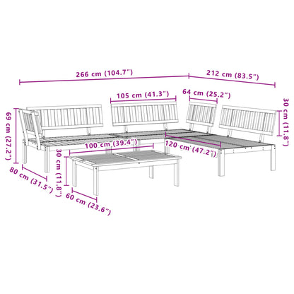vidaXL 4 Piece Garden Pallet Sofa Set Solid Wood Acacia