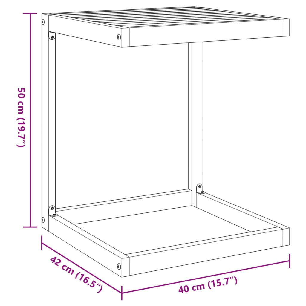 vidaXL C Table 42x40x50 cm Solid Wood Acacia