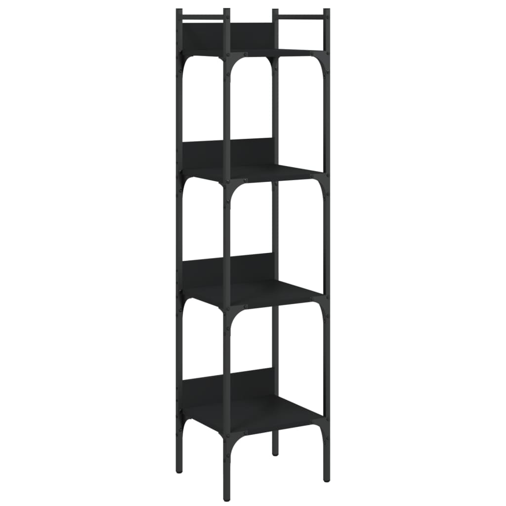 vidaXL Bookshelf 4-Tier Black 35x30x138,5 cm Engineered Wood