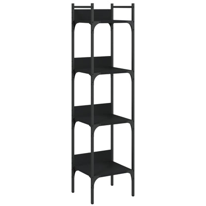 vidaXL Bookshelf 4-Tier Black 35x30x138,5 cm Engineered Wood