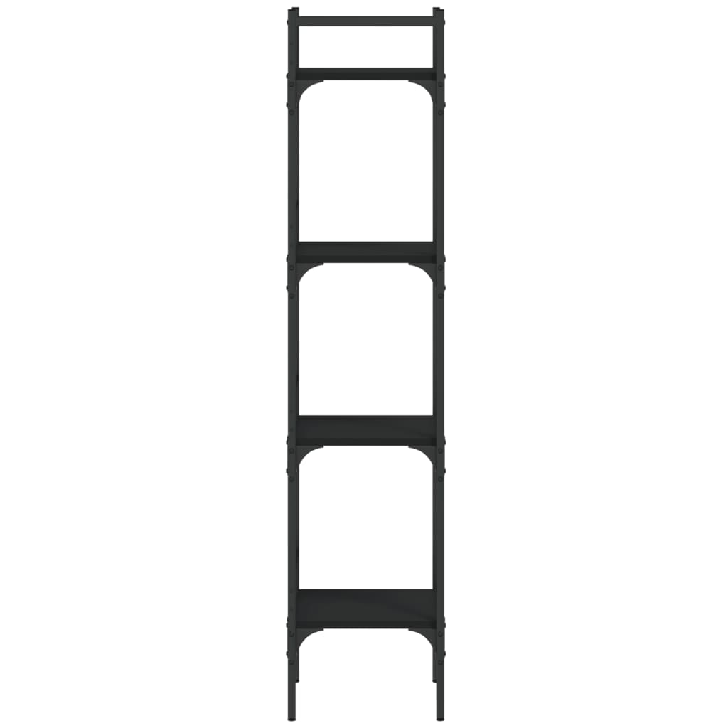 vidaXL Bookshelf 4-Tier Black 35x30x138.5 cm Engineered Wood