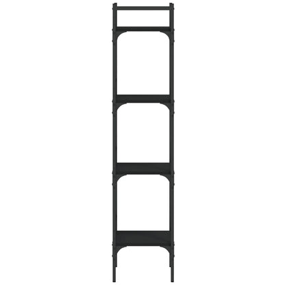 vidaXL Bookshelf 4-Tier Black 35x30x138.5 cm Engineered Wood