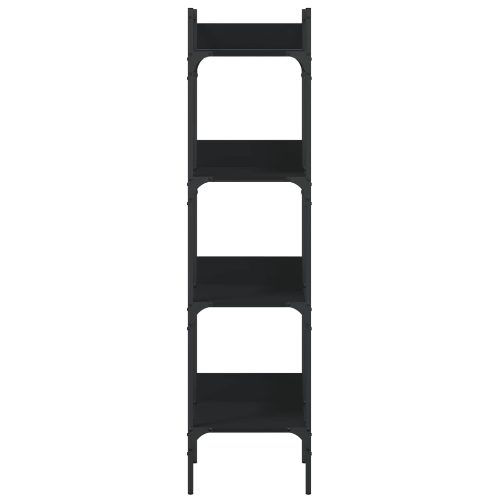vidaXL Bookshelf 4-Tier Black 35x30x138.5 cm Engineered Wood