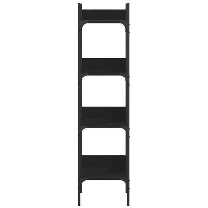 vidaXL Bookshelf 4-Tier Black 35x30x138.5 cm Engineered Wood