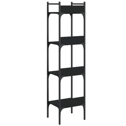 vidaXL Bookshelf 4-Tier Black 35x30x138.5 cm Engineered Wood