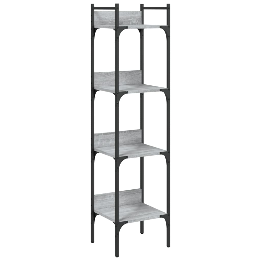 vidaXL Bookshelf 4-Tier Grey Sonoma 35x30x138.5 cm Engineered Wood