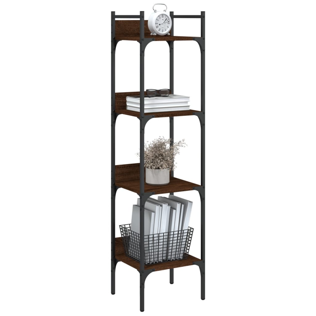 vidaXL Bookshelf 4-Tier Brown Oak 35x30x138,5 cm Engineered Wood