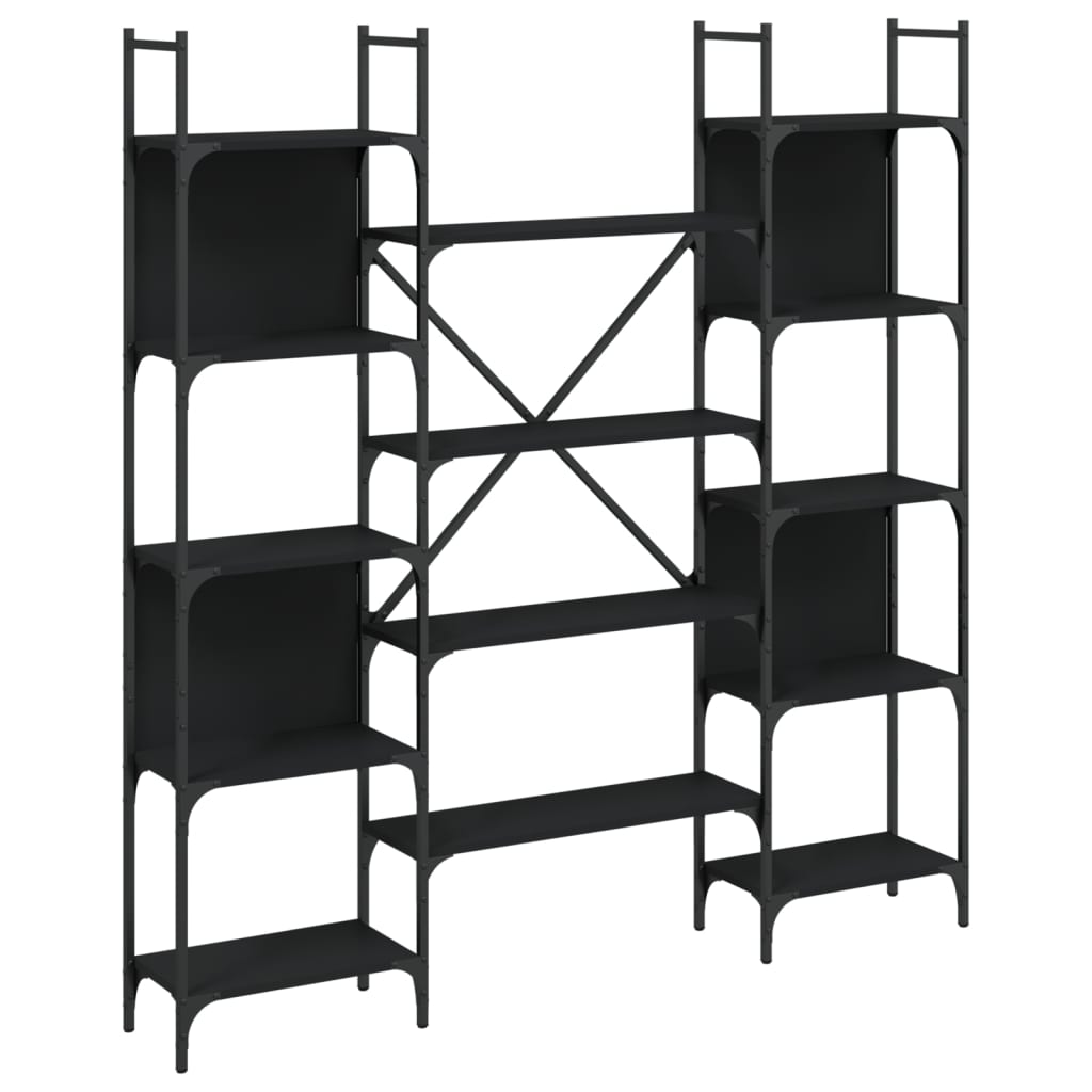 vidaXL Bookshelf | Black | Engineered wood | Large | Bookshelf | Rectangular