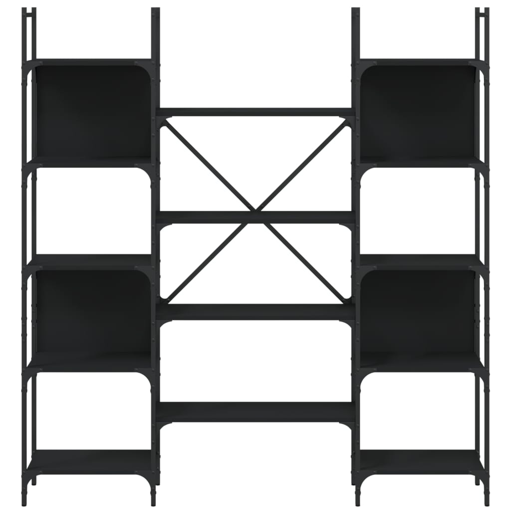 vidaXL Bookshelf | Black | Engineered wood | Large | Bookshelf | Rectangular