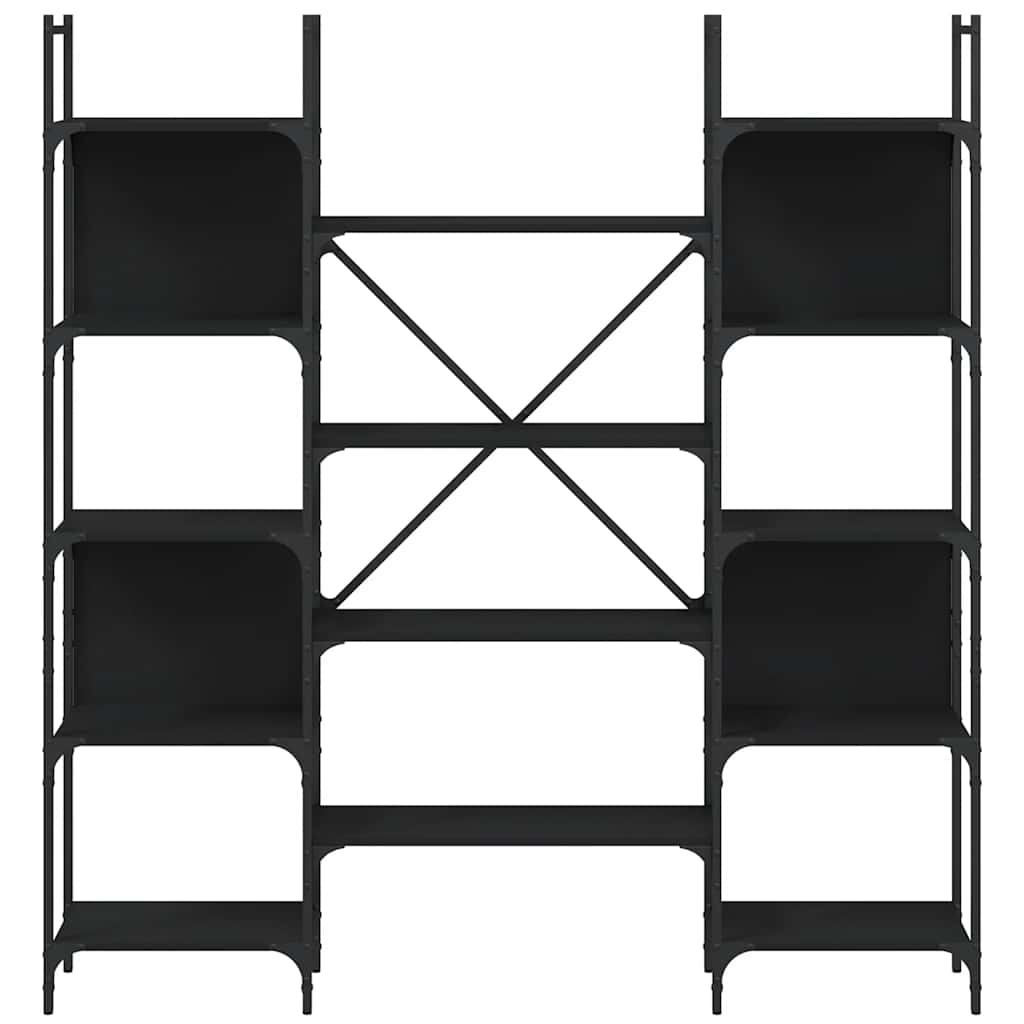vidaXL Bookshelf Black 155,5x24x166,5 cm Engineered Wood