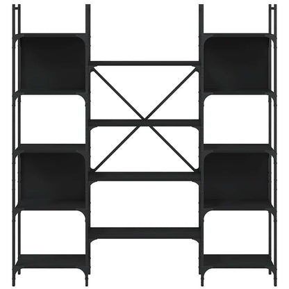 vidaXL Bookshelf Black 155,5x24x166,5 cm Engineered Wood